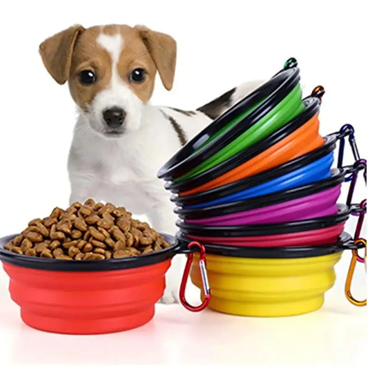 1/2Pcs Pet Supplies Food Bowl 2-in-1 Dog Bowl Water Bowl Silicone Folding Bowl Portable Outdoor Travel Telescopic Bowl