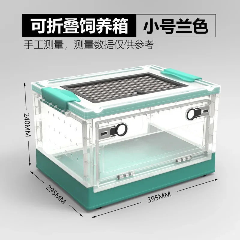 Transparent Reptile Breeding Enclosure Cage For Amphibians Bearded Dragon Plastic Feeding Box Habitat Box For Lizard