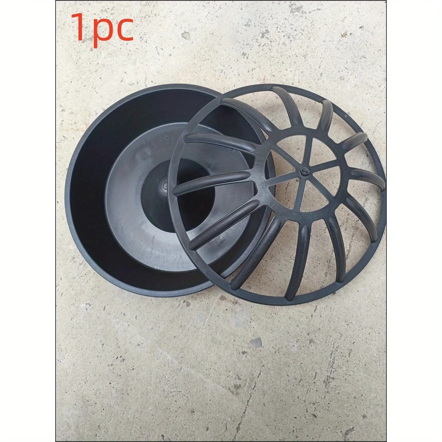1Pc Durable Plastic Poultry Feeder, Suitable for Chickens, Ducks, and Geese - Non-Electric, Easy-To-Clean Round Feeding Trough with Safety Cover, Suitable for Farm and Backyard Poultry Feeding, Non-Tip-Over Poultry Feeding Tr