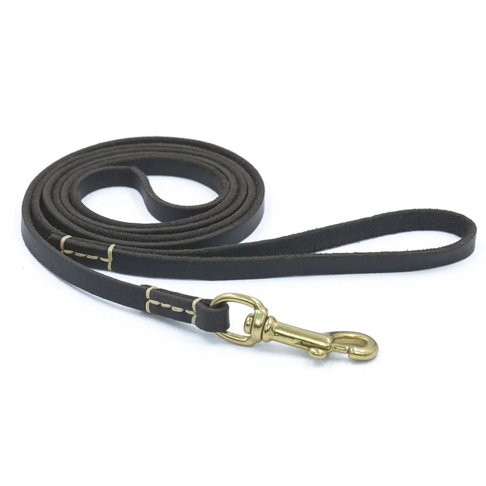Premium Genuine Leather Dog Leash Dual Length For Versatile Walks And Everyday Comfort