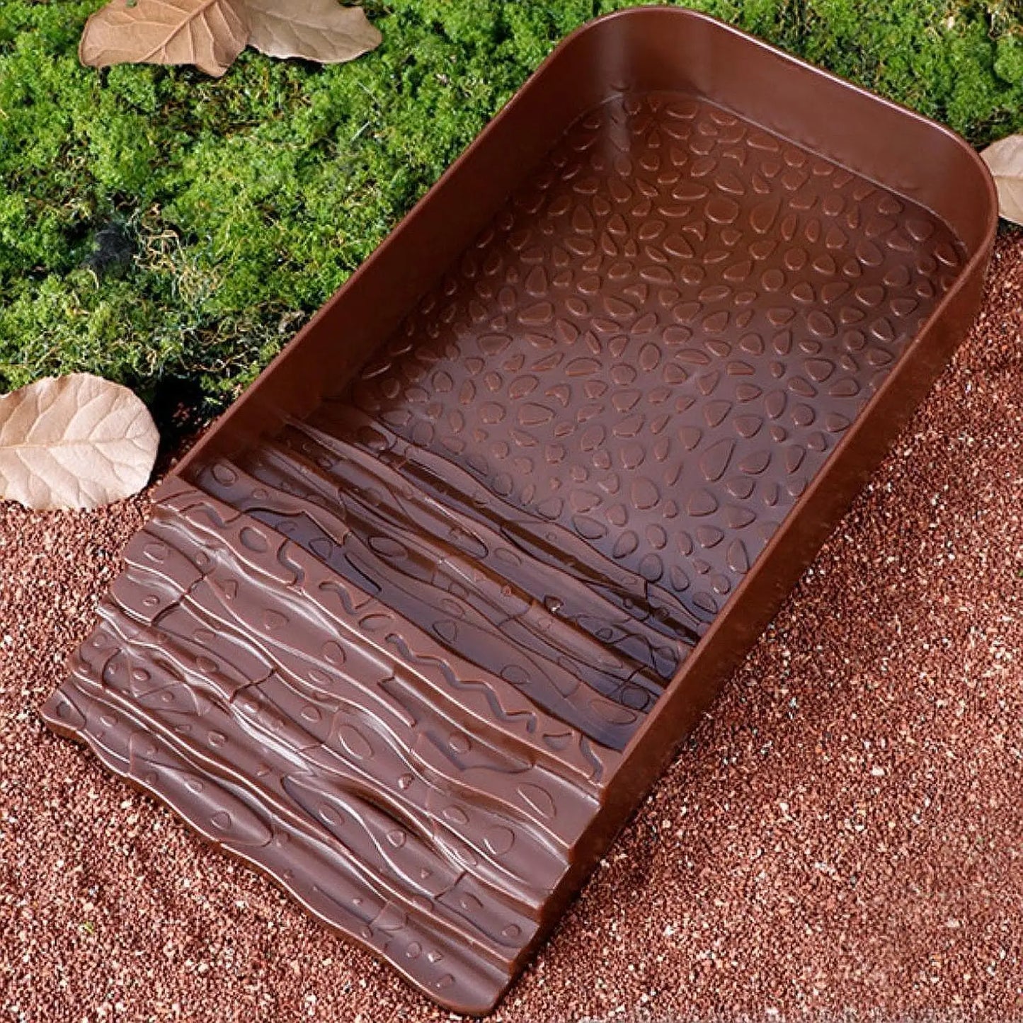 Reptile Feeding Bowl with Ramp Tortoise Food Dish Basking Platform Amphibians Water Food Bowls for Tortoise Bearded Dragon