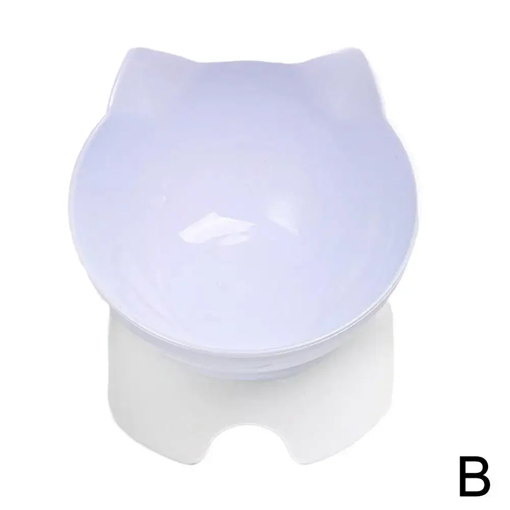 Plastic Tilted Elevated Cat Bowl Pet Food Bowl Tilt Supplies Bowl High Pet Bottom Protector Feeding Neck Antichoking Bowl NEW