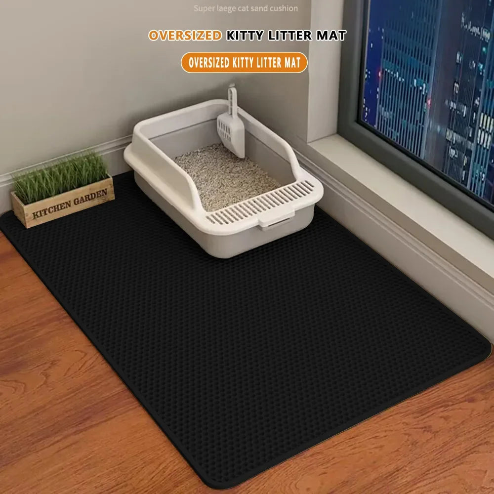Waterproof Double Layer Cat Litter Mat Nonslip Washable Pet Box Mat For Cat Toilet And Sand Cleanup