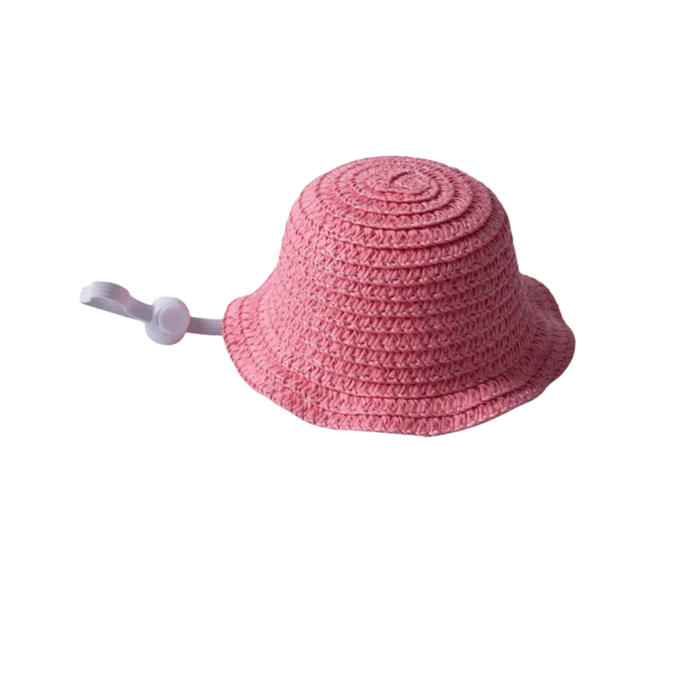 Pet Supplies Adjustable Pet Straw Hat Breathable Weaving Dog Fisherman Hat Wide Brim Pet Sunshade Hat Walking Hiking