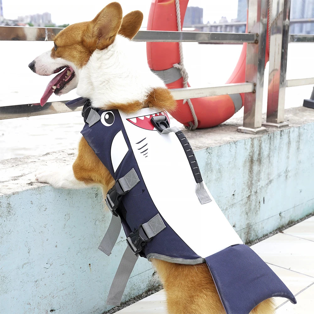 Summer Shark Pet Life Jacket Buoyancy Dog Swimsuit Vest Swimming Clothes Pet Coat Supplies