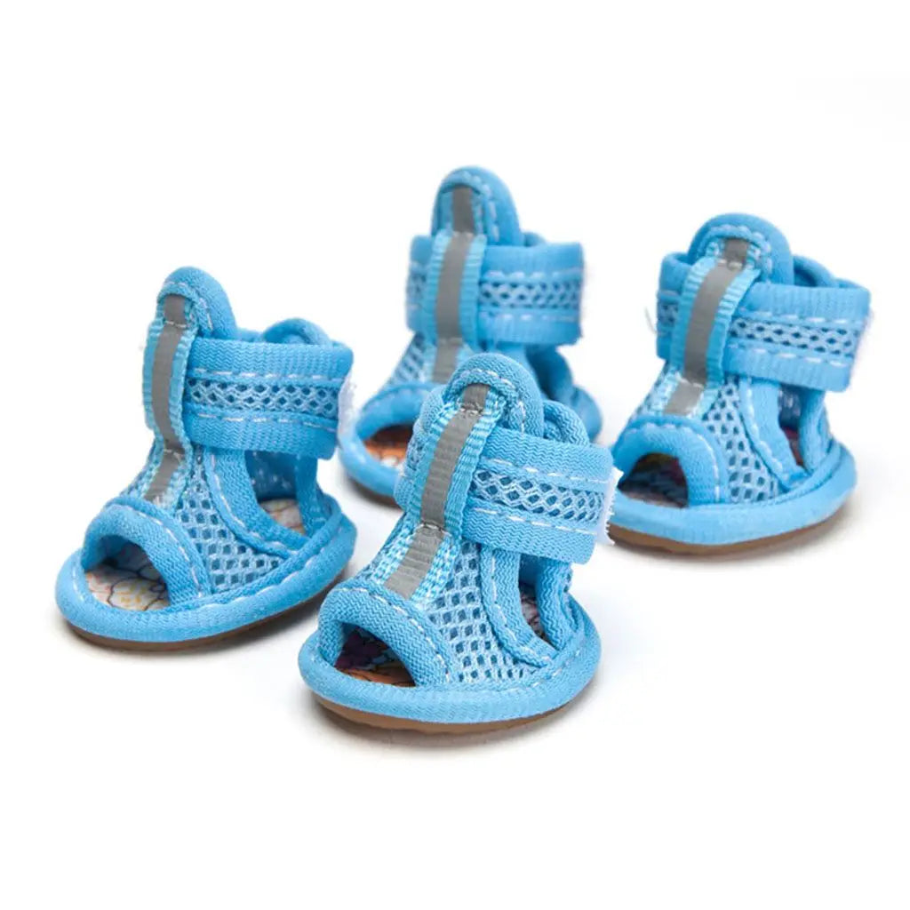 4pcs/pack Cute Casual Style Breathable Outdoor Spring Summer Wear Pet Supplies Dog Shoes Puppy Shoes Pet Sandals