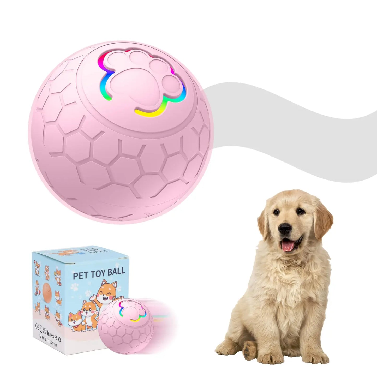 Active Roling Ball for Dogs - 2.2" Sturdy Motion Actived Interactive Dog Ball for Puppy/Small/Medium Dogs, USB Rechargeable Ball