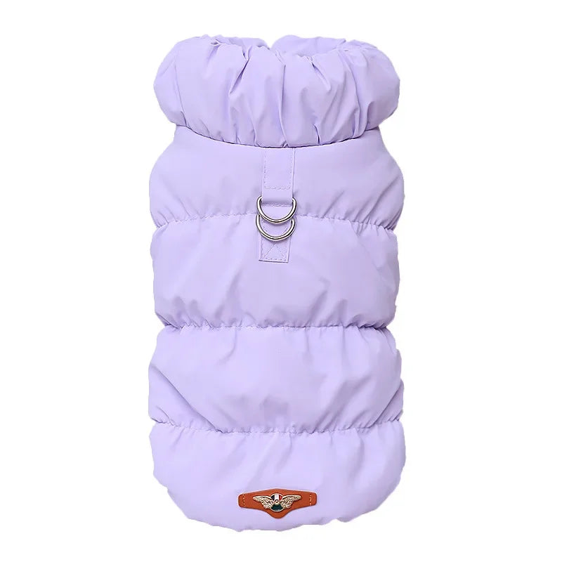 Luxury Winter Dog Coat Vest Warm Cotton Pet Jacket Coat Thickened Designer Dog Clothes with D-ring Ropa Para Perro