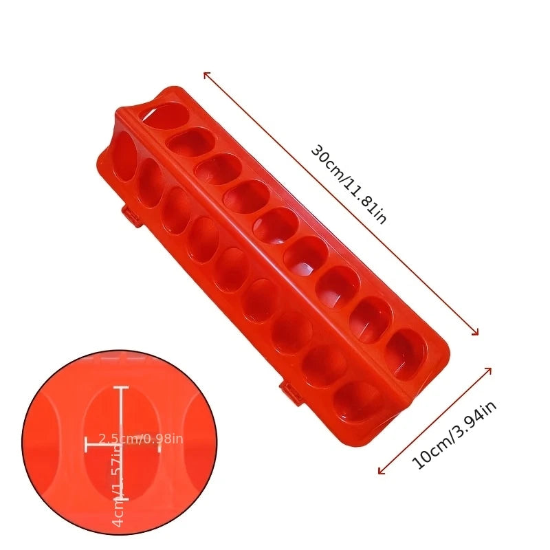 18 Hole Poultry Feeding Trough,Specially Designed for Chickens, Ducks,Geese and Other Poultry, Can Effectively Reduce Feed Waste