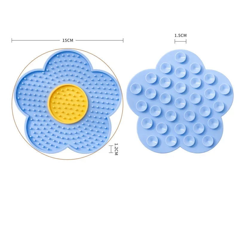 Pet Supplies Cat Licking Pad Sun Flower Shape Silicone Dog Licking Plate Cute Pet slow licking mat