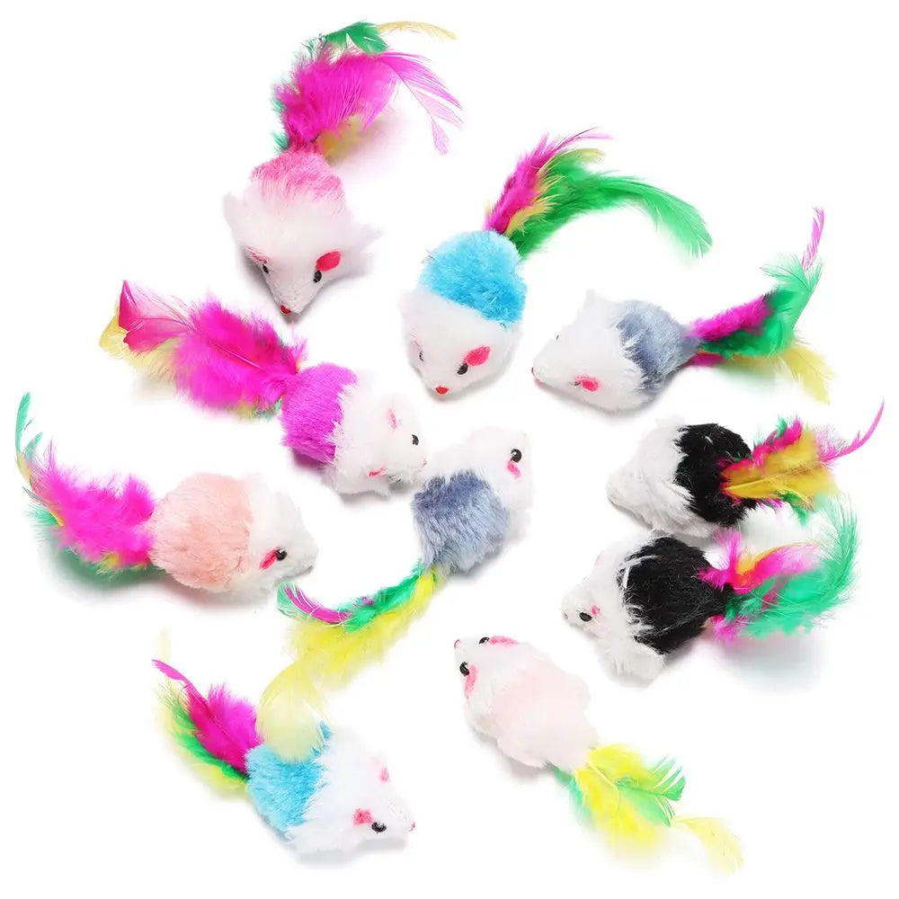 10Pcs/Set Funny Rabbit Fur False Mouse Pet Cat Toys Mini Funny Playing Toys For Cats Kitten Pet Accessories
