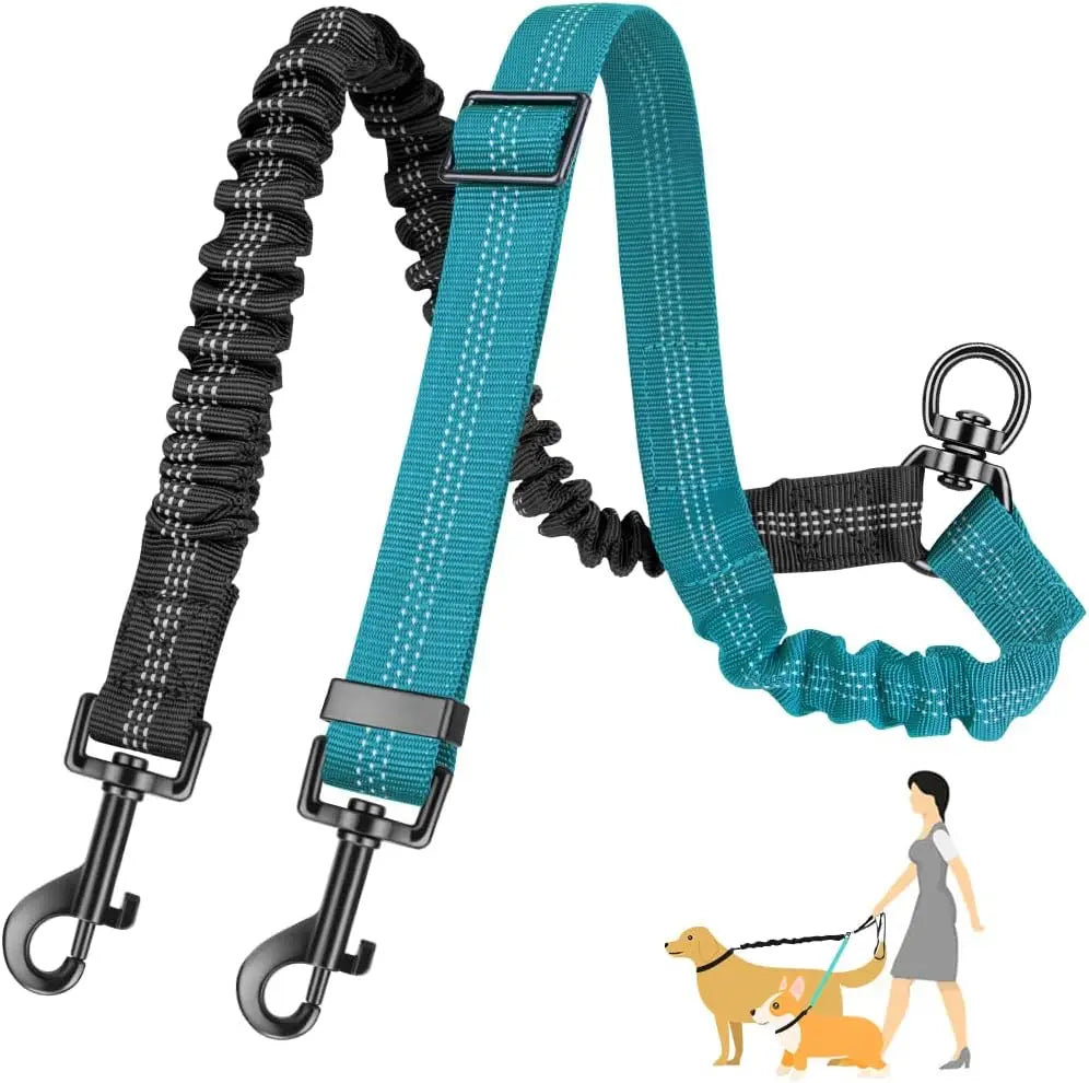 Title (SEO, ≤60 chars): Dual Dog Leash Attachment Elastic Coupler For Two Dogs