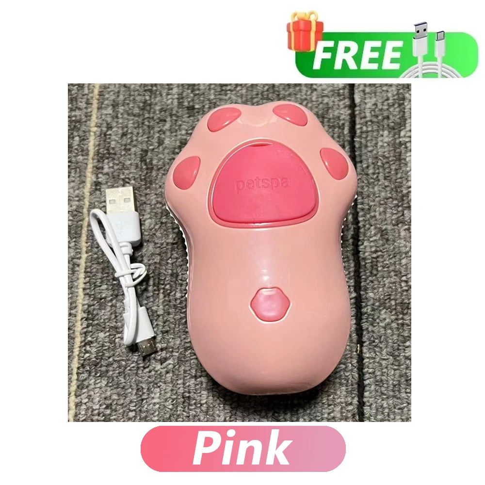 Rotate Steam Brush for Cat Dog Comb Electric Spray Removes Hair Cat Brush Soft Silicone Massage Grooming Comb Pet Accessories