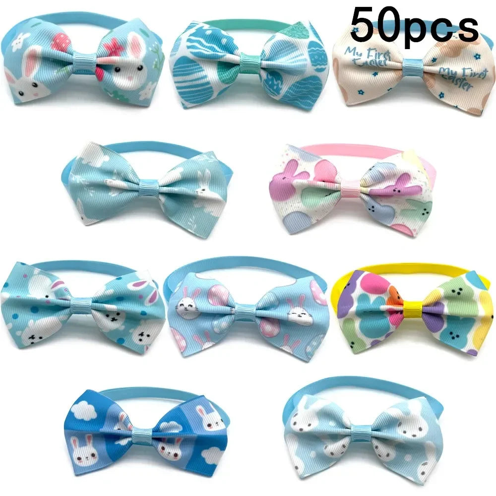 30/50pcs Pet Puppy Dog Bow Ties Easter Rabbit Style Small Dog Bow Tie Accessories Puppy Collars Adjustable Necktie Pet Supplies