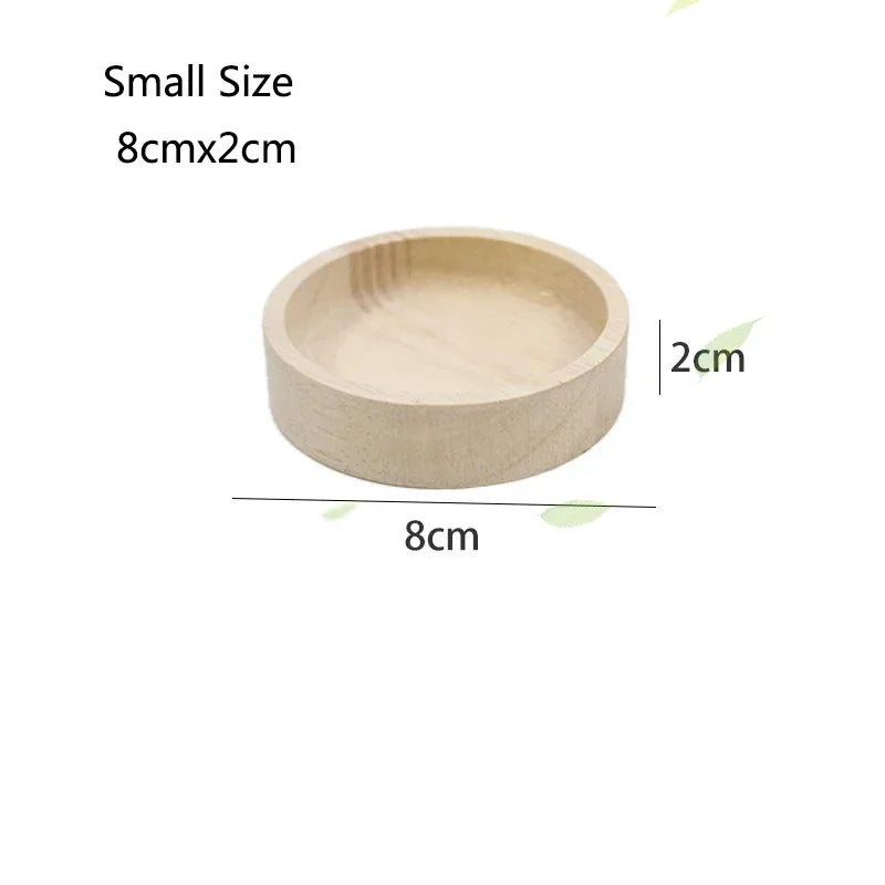 Smooth Wooden Hamster Feeding Bowl Hamster Food Bowl Small Animal Round Feeding Dish for Chinchilla Hamsters Gerbils Mice