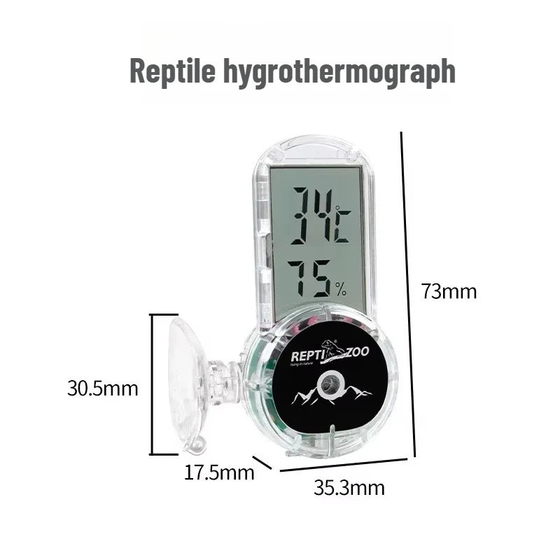 Reptile Hygrometer & Thermometer for Terrarium Gecko/Bearded Dragon/Frog/Tortoise Habitat Monitoring reptile accessories