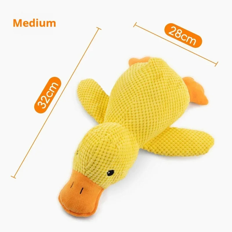 Pet Plush Toy Dog Calming Duck Companion Sleeping Duck Toys Chew Toy Durable Squeaky for Puppy Pet Teeth Cleaning Chew Pet Toy