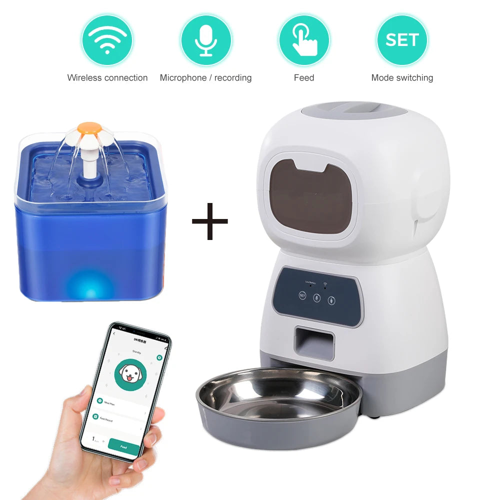 PetTech Smart Automatic Pet Feeder and Water Fountain