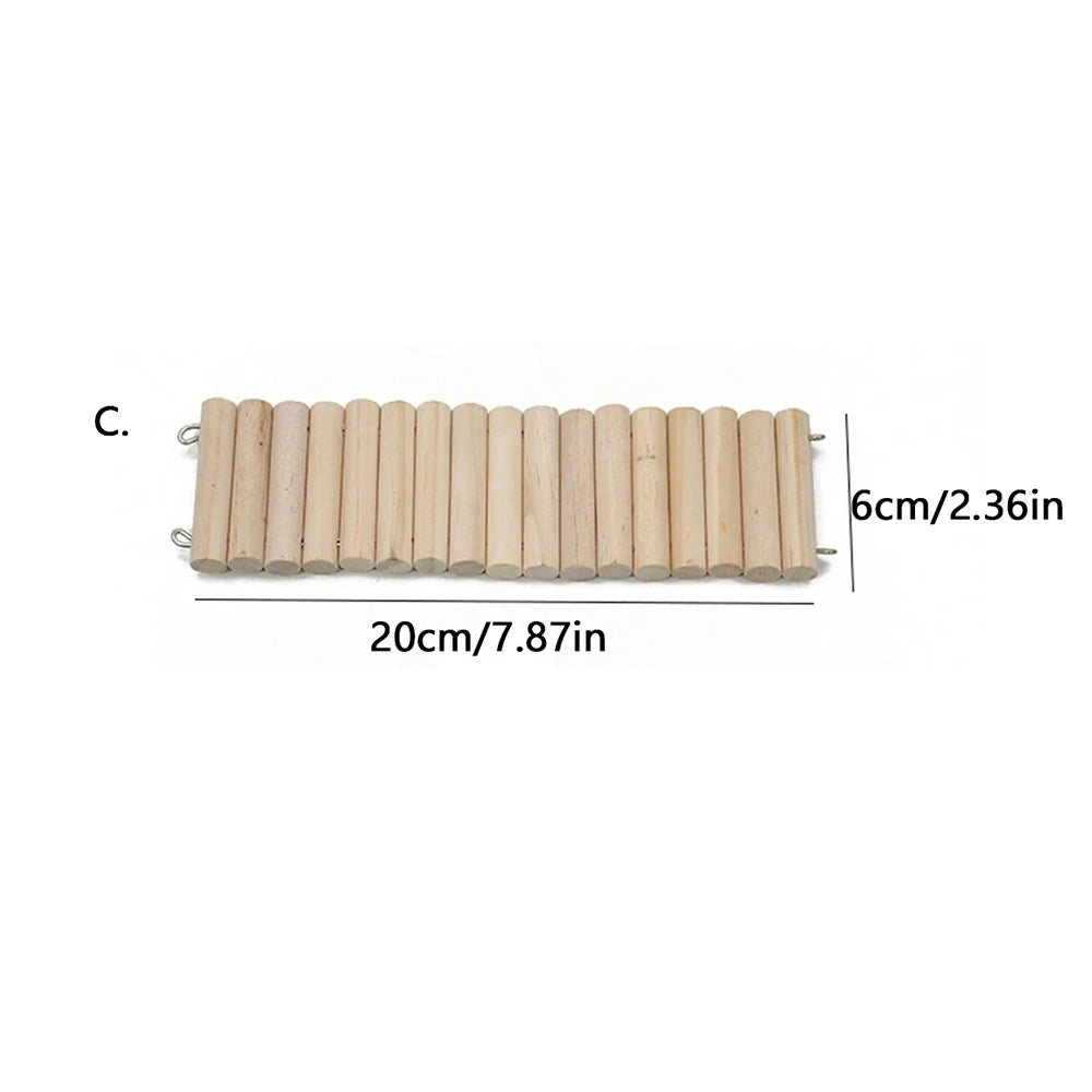NatureNest Hamster Wooden Walls And Bridge Enrichment Natural Wood Texture Encourages Exploration And Nesting