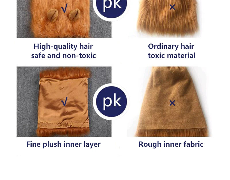 NONOR Cute Pet Dog Cosplay Clothes  Costume Lion Mane Winter Warm Pet for Large Dogs  Party Decoration with Ear Pet Accessories