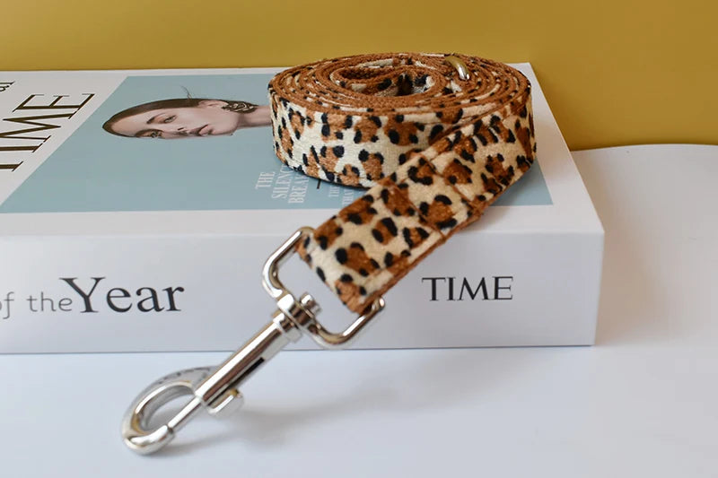 Leopard Print Bow Tie Dog Collar For Small Medium Large Dogs Custom Collars Engraved Nameplate Pet Supplies Necklace Animal 01