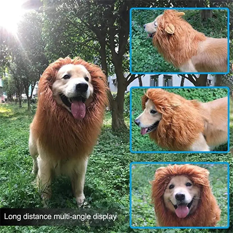NONOR Cute Pet Dog Cosplay Clothes  Costume Lion Mane Winter Warm Pet for Large Dogs  Party Decoration with Ear Pet Accessories