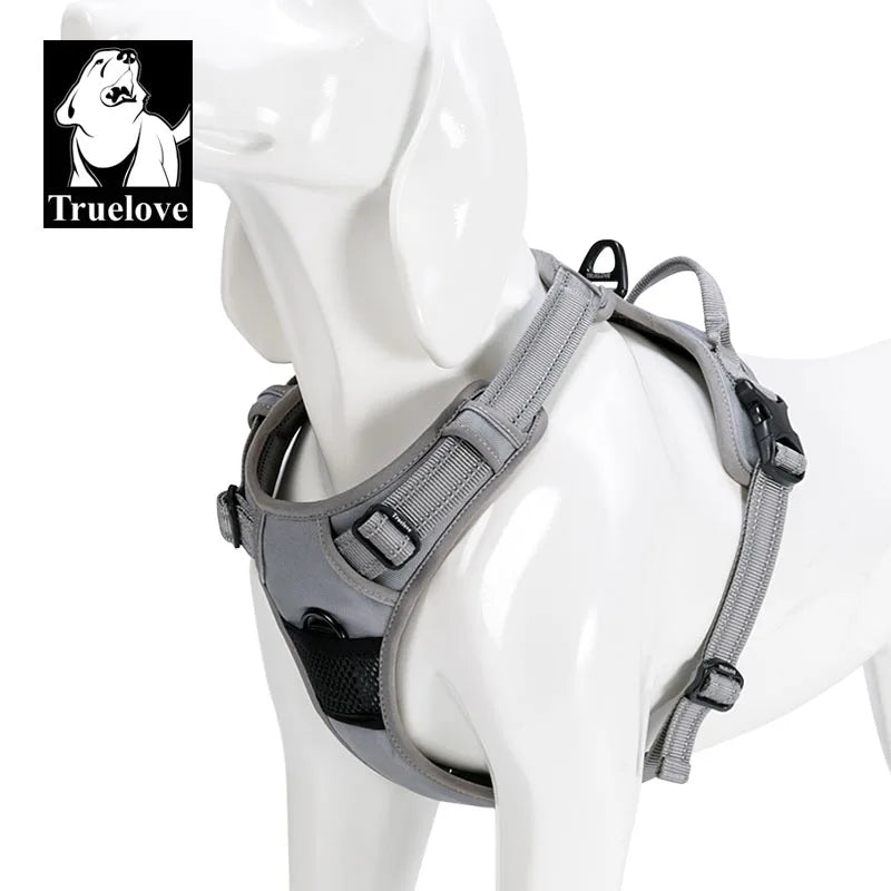 Truelove Reflective Nylon Pet Dog Harness No Pull Tactical For Small Medium Large Service Dog Vest Padded Mesh Adjustable Soft