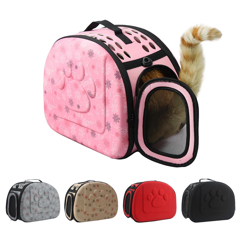 Dog Carrier Bag Portable Cat Handbag Foldable Travel Pet Bag Puppy Carrying Mesh Shoulder Dog Bag S/M/L