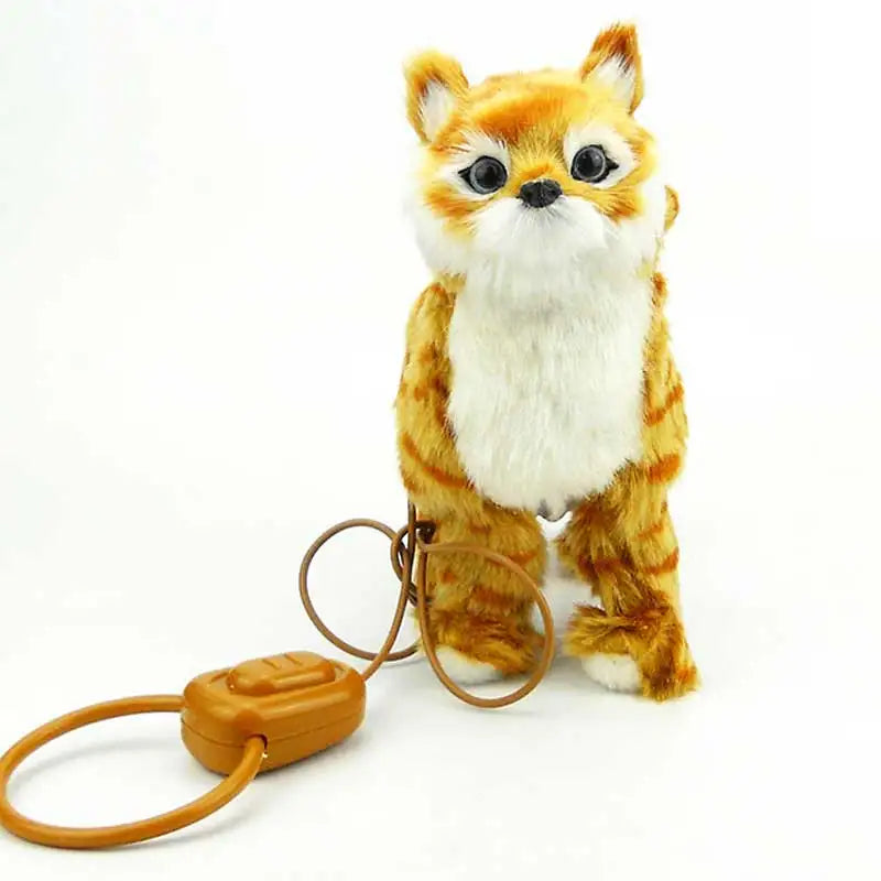 Electronic Cat Robot Dog Toy Electronic Plush Animal Pet Toy Singing Songs Walk Mew Leash Kitten Toys For Children Birthday Gift