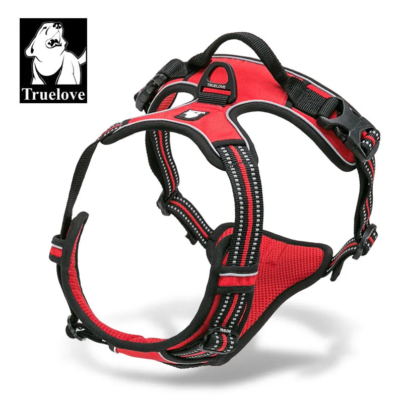 Truelove Reflective Nylon Pet Dog Harness No Pull Tactical For Small Medium Large Service Dog Vest Padded Mesh Adjustable Soft