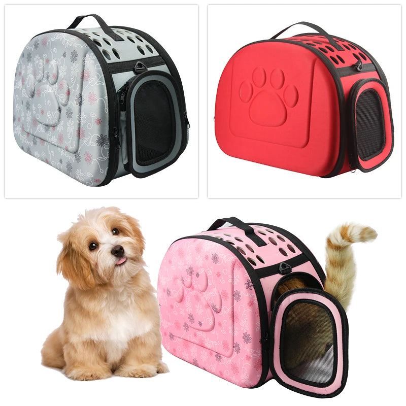 Dog Carrier Bag Portable Cat Handbag Foldable Travel Pet Bag Puppy Carrying Mesh Shoulder Dog Bag S/M/L