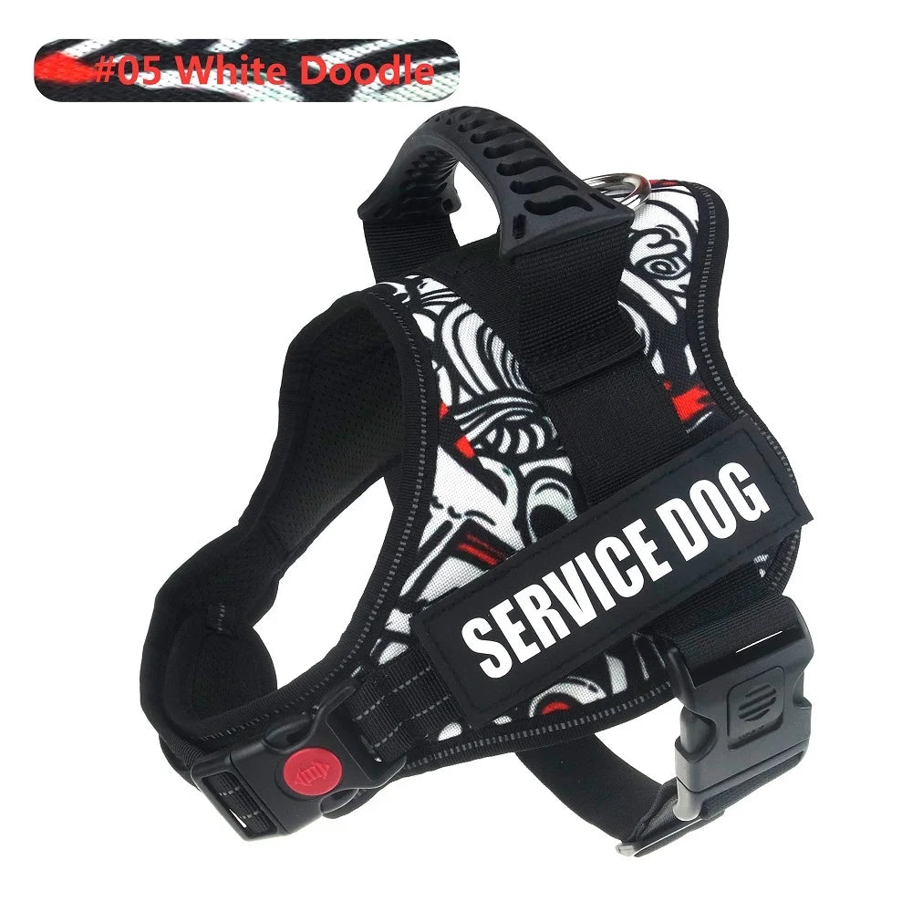 Reflective Nylon Pet Dog Harness All Weather Service Dog Vest Padded Adjustable Safety Vehicular Lead For large medium small Dog