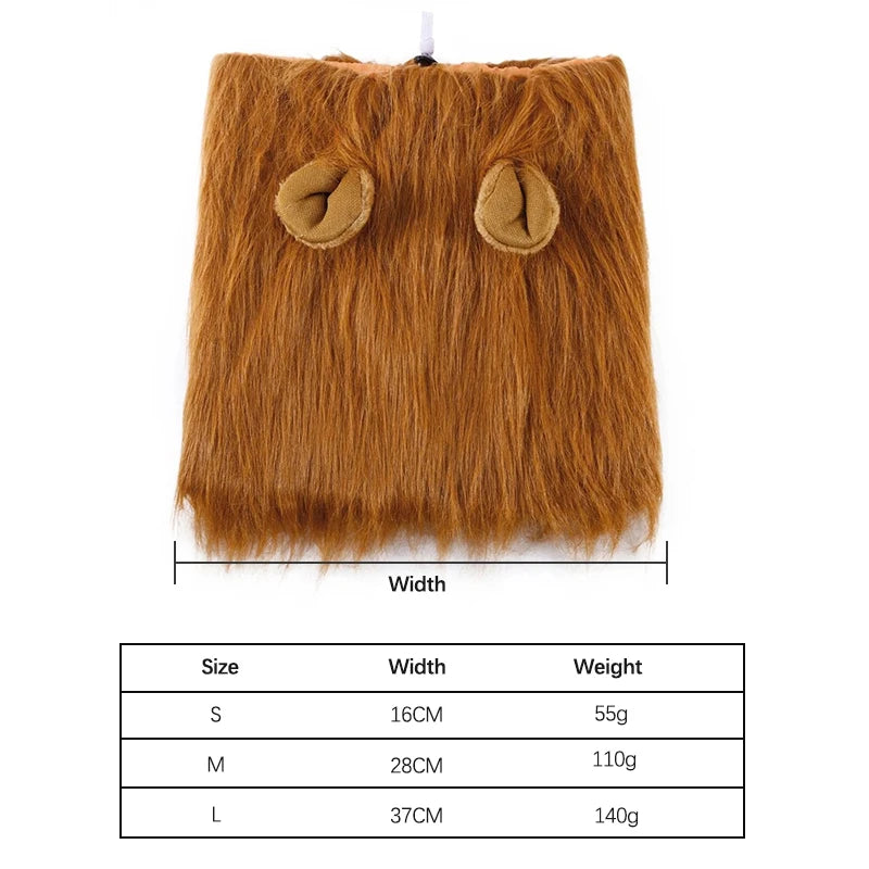 NONOR Cute Pet Dog Cosplay Clothes  Costume Lion Mane Winter Warm Pet for Large Dogs  Party Decoration with Ear Pet Accessories