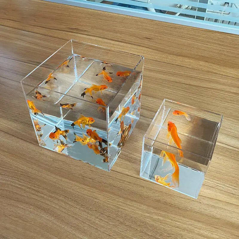 Aquarium Acrylic Fish Tank Betta Fish Display Rack Multi-grids Desktop Small Fish Tank Isolation Turtle Tank Miniature Landscape