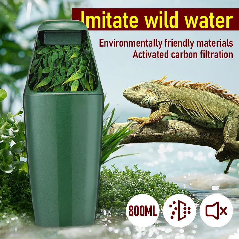 Automatic Water Dispenser Reptile Pet Water Filter Drinking Feeder Fountain for Amphibians Insects Lizards Turtles Frogs