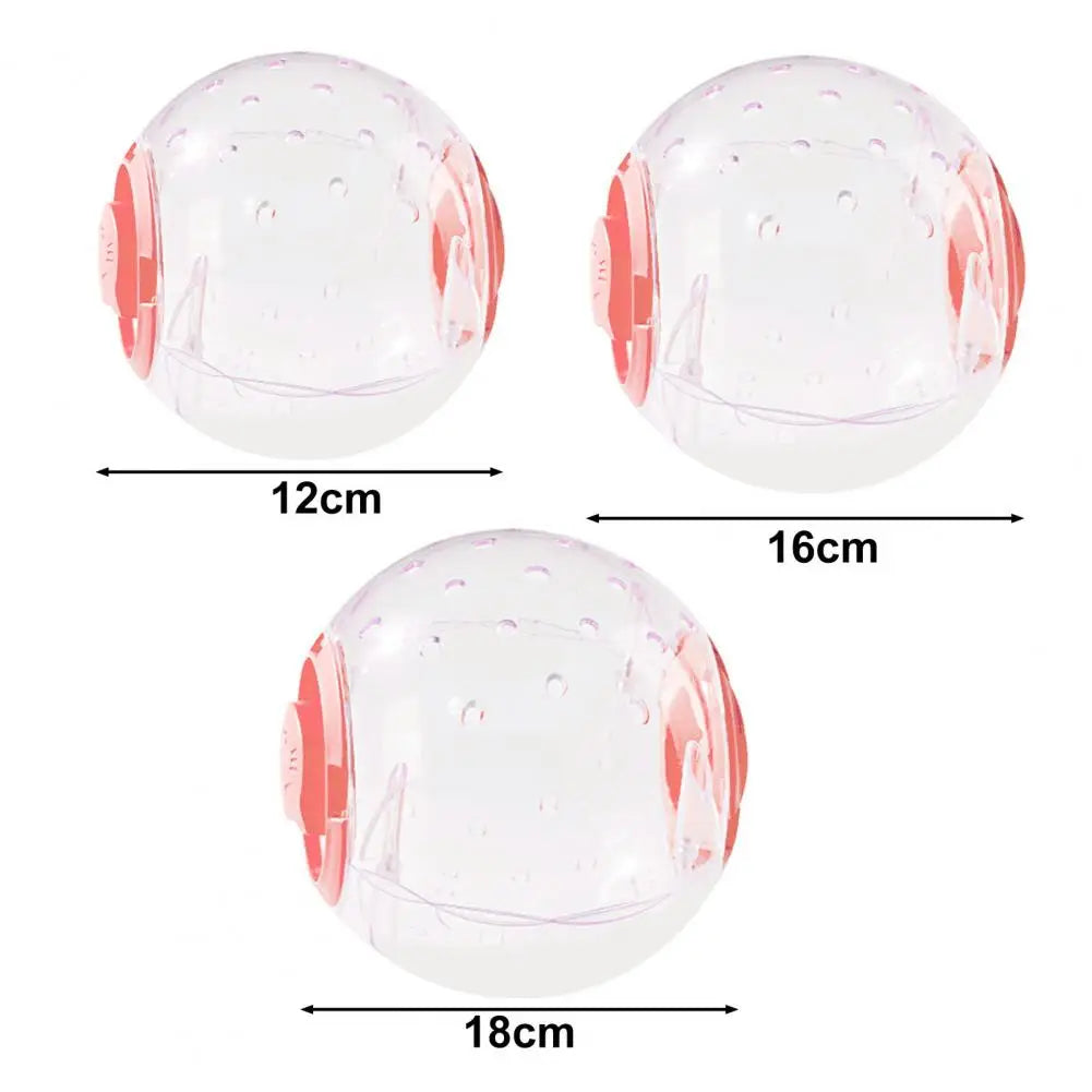 12cm/16cm/18cm Hamster Exercise Ball Transparent Hamster Running Ball Wheel With Traction Rope For Small Animals Pet Supplies