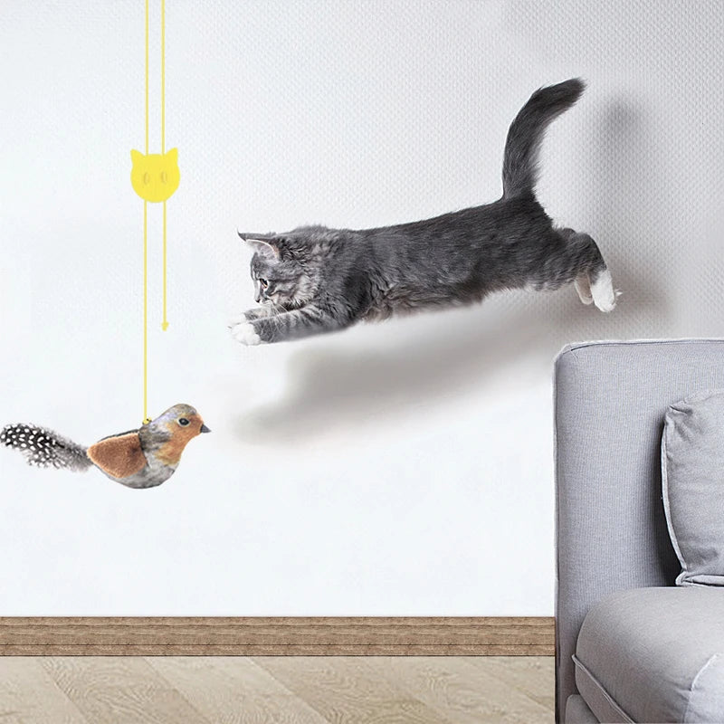 Plush simulated call bird cat toy cat self-sexual sound toy bird teasing cat sticks to resist biting pet toy