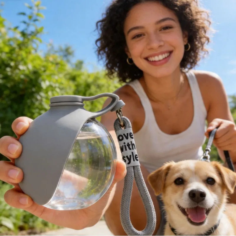 1PCS 545ml Portable & Hangable & Lightweight Pet Water Bottle for On-the-Go Outdoor Use Food-grade Silicone Bottle Dog Supplies