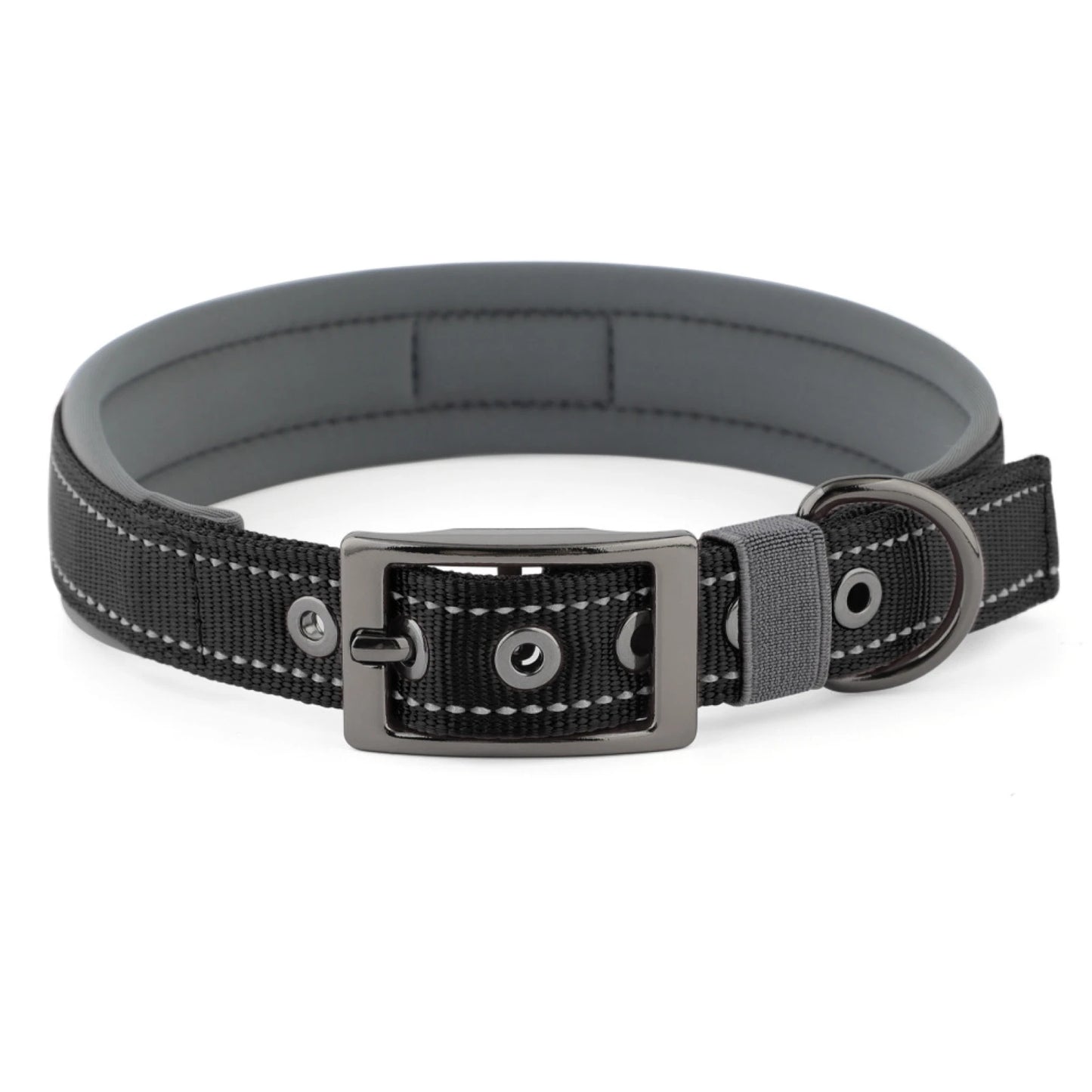 Dog Collar for Large Dogs Neoprene Padded and Adjustable Reflective Wide Heavy Duty Pet Collars with Durable Metal Belt Buckle