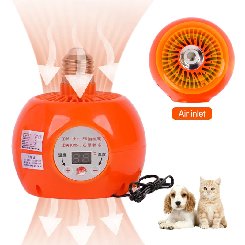 220V 150W Poultry Small Intelligent Heating Lamp Farm Animal Brooding Warming Equipment Pet Warm Light Temperature Control
