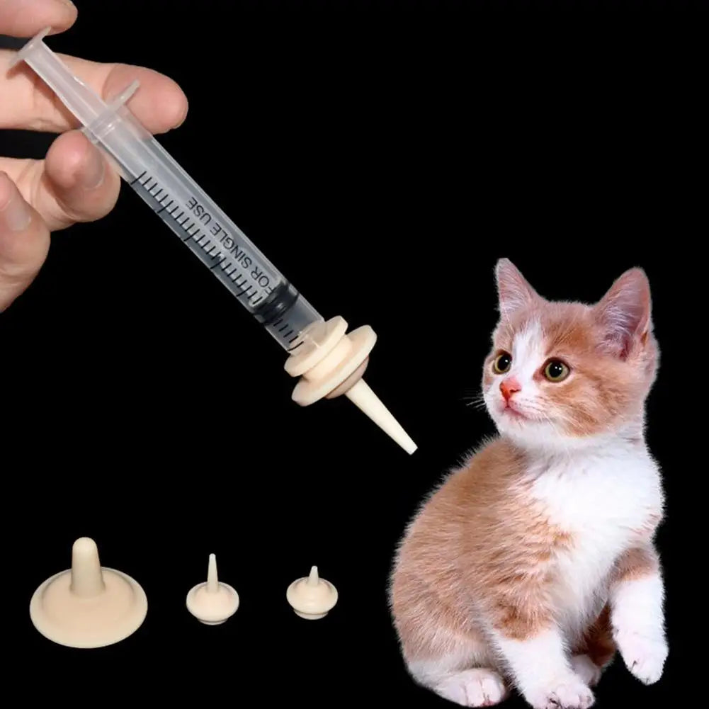 Pets Feeder Supplies Detachable Needle Tube Food Grade Soft Silicone Dogs Cats Feeding Device Newborn Pets Pacifier Syringe Set