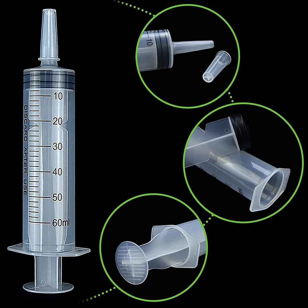 Reusable 60ML Plastic Nutritional Measuring Syringe Tool For Pet Feeder Sampling Without Needle Set Of 2 4 6 8 10 PCS