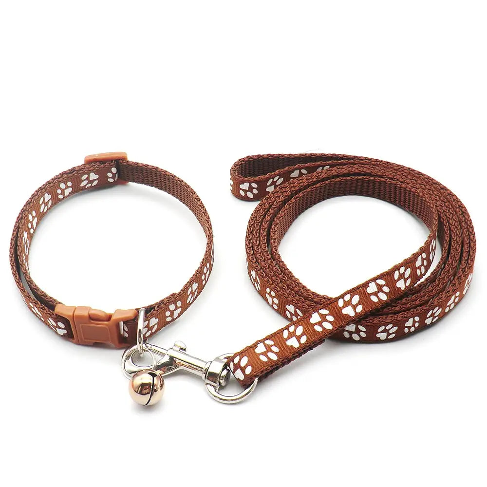 1pc Cute Dog Leash and Collar Set 1.2M for Puppy Cat Traction Rope Dog Collar Harness Durable Walking Pet Supplies Anti-lost