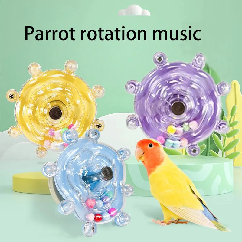 Parrot Wheel Interactive Turntable Toy For Birds Hang Toy With Sounding Ball Play Stand Cage Accessory Pet Supplies