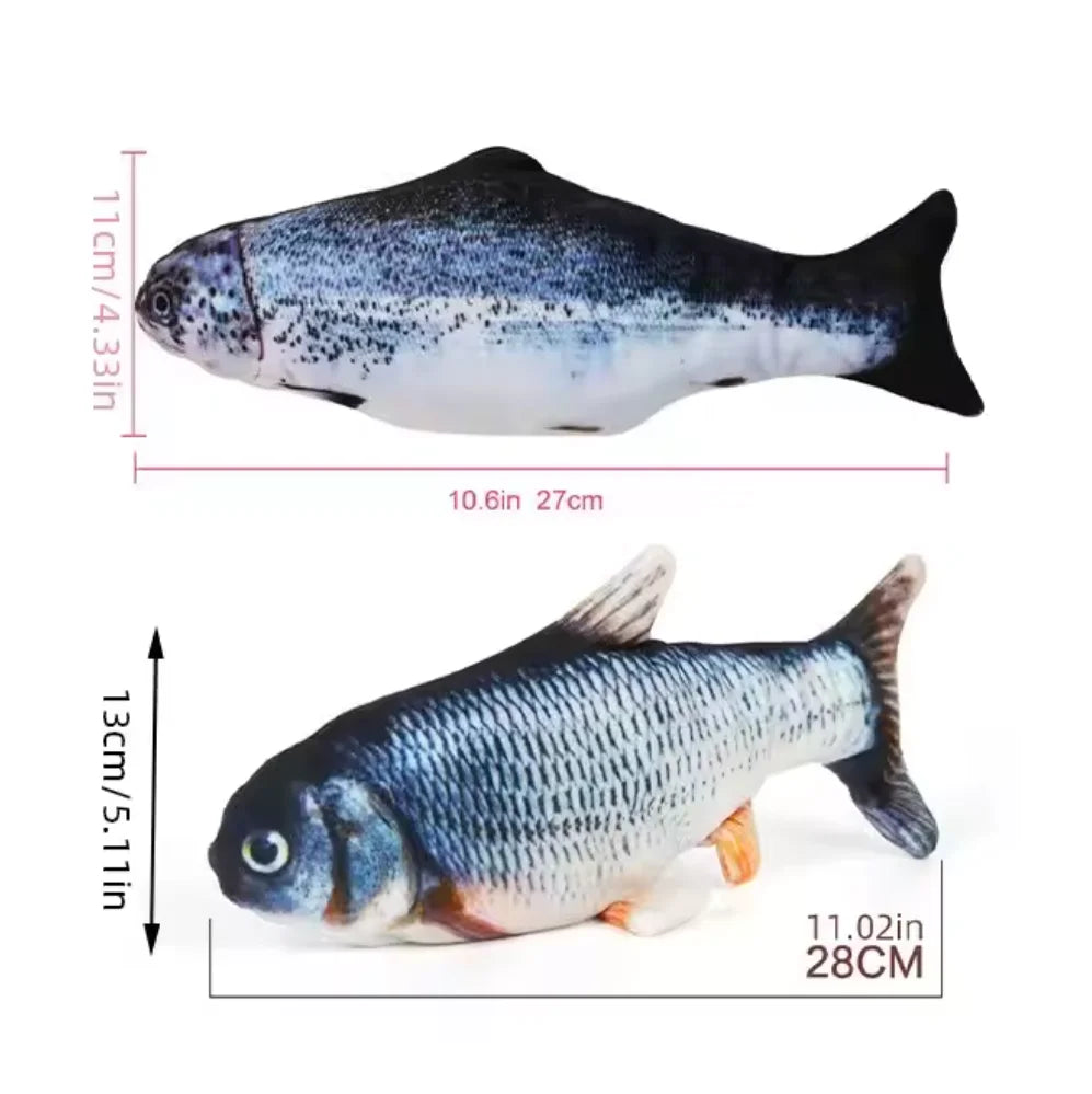 Cat Dog Toy Fish USB Charging Electric Floppy Simulation Fish Interactive Training Teeth Grinding Pet Chew Toys