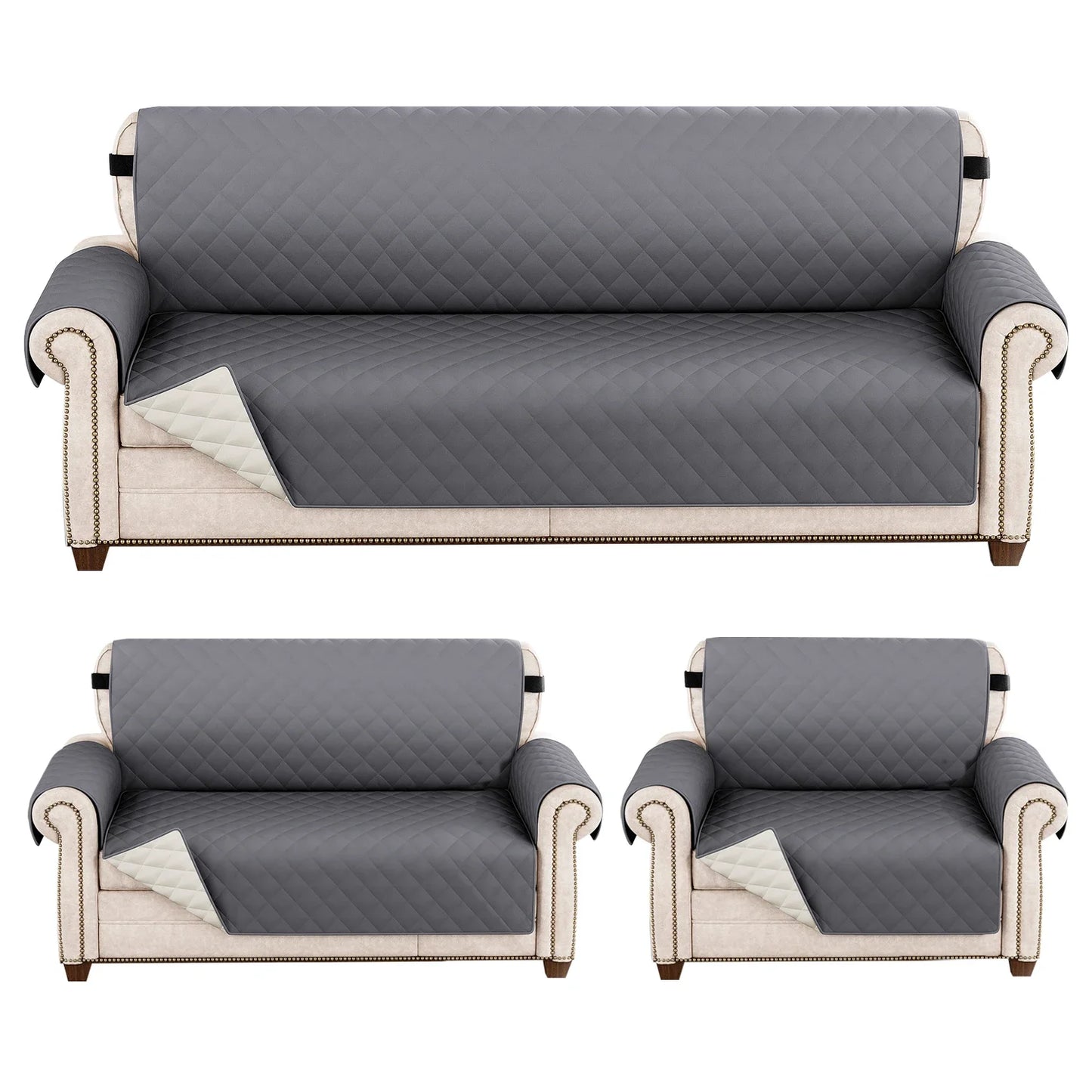 1pc Waterproof Sofa Cover Quilted Anti-wear Couch Covers for Dog Pet Kids Recliner Armchair Furniture 1/2/3/4 Seater Protect