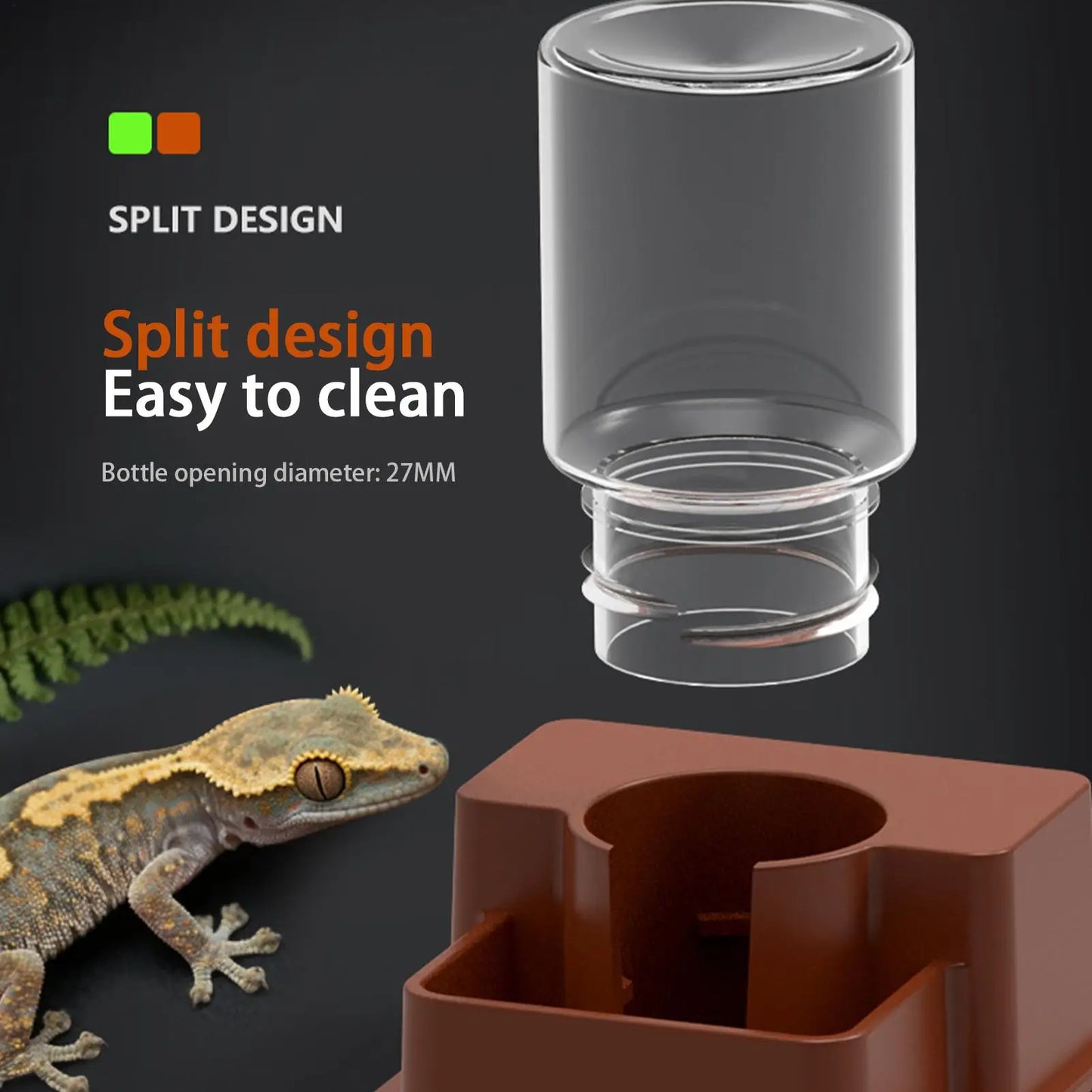 Reptile Water Fountain Automatic Detachable Reptile Bowl Chameleon Water Dripper Tortoise Feeder for Lizard Chameleon Snake Frog