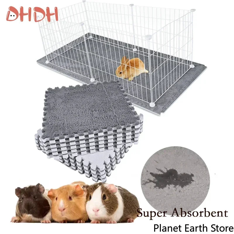 4/10Pcs Rabbit Guinea Pig Cage Liner Small Pet Items Waterproof Anti Slip Bedding Mat Highly Absorbent Pee Pad For Pet SleepMat