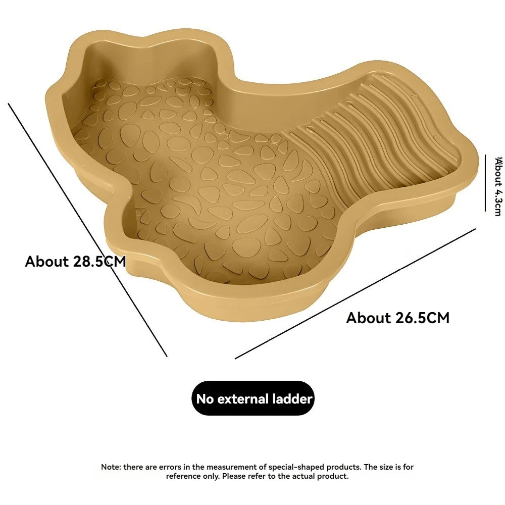 Reptile Bathing Pool Reptile Feeding Dish Water Bowl with Ramp Aquarium Ornament for Snake, Turtle, Bearded Dragon, Lizard Bath