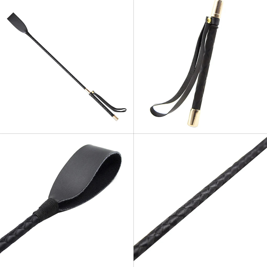 45/54cm Riding Equestrian Whip Training Lash PU Leather Anti-slip Portable Learning Accessory Outdoor Racing Performance